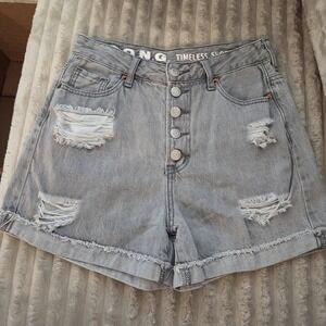 Womens Light Grey Shorts Size 3/26 Song Timeless Shorts High Waist